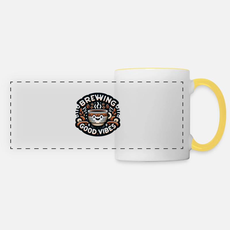 Brewing Coffee - Panoramic Mug - white/yellow