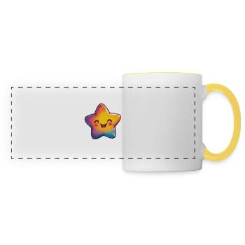 Étoile - Mug panoramique contrasté et blanc - blanc/jaune - Devant