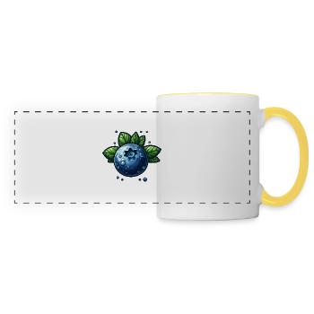Blueberries wet berry - Panoramic Mug - white/yellow - Front