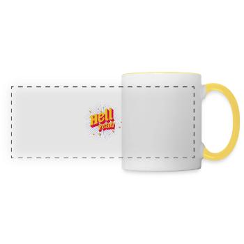 Hell Yeah - Mug panoramique contrasté et blanc - blanc/jaune - Devant