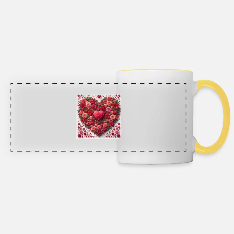 Happy Valentines Day - Panoramic Mug - white/yellow