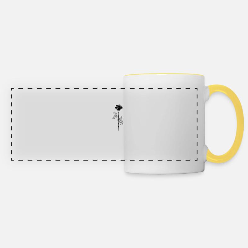 Black Rose - Panoramic Mug - white/yellow
