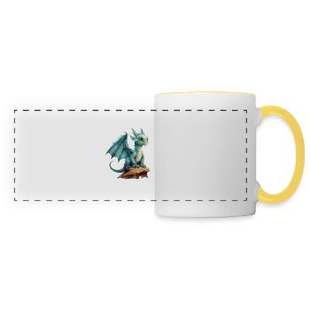 Watercolor Dragon - Panoramic Mug - white/yellow - Front