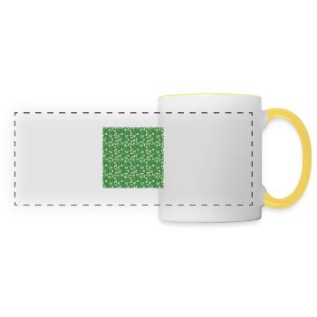 Blume-Blatt-Muster fleur feuille motif - Mug panoramique contrasté et blanc - blanc/jaune - Devant