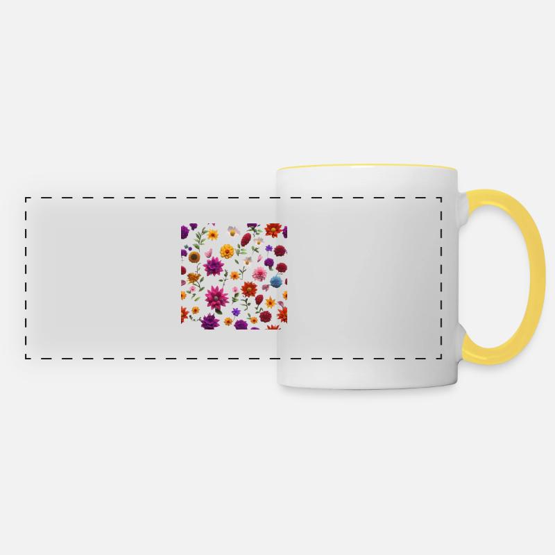 Flowers 2 - Panoramic Mug - white/yellow