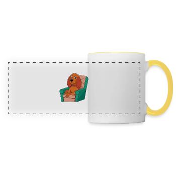 Relaxed Sussex Spaniel in Armchair Dog Art - Panoramic Mug - white/yellow - Front