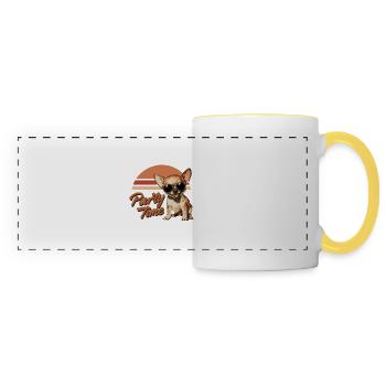 Dog Party Time - Panoramic Mug - white/yellow - Front