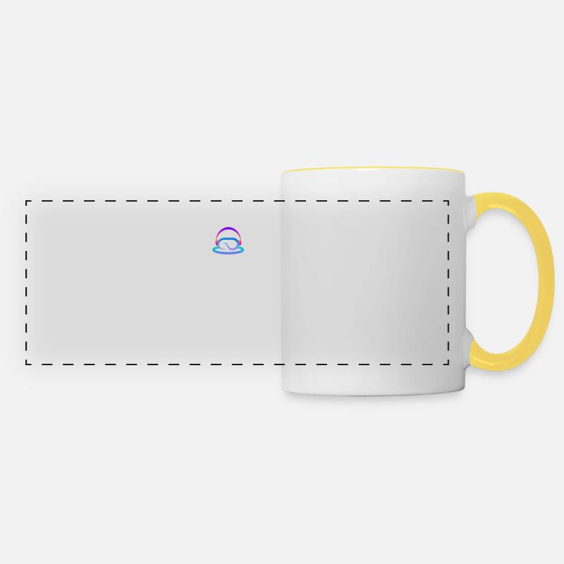 Music is my happy place - Panoramic Mug - white/yellow