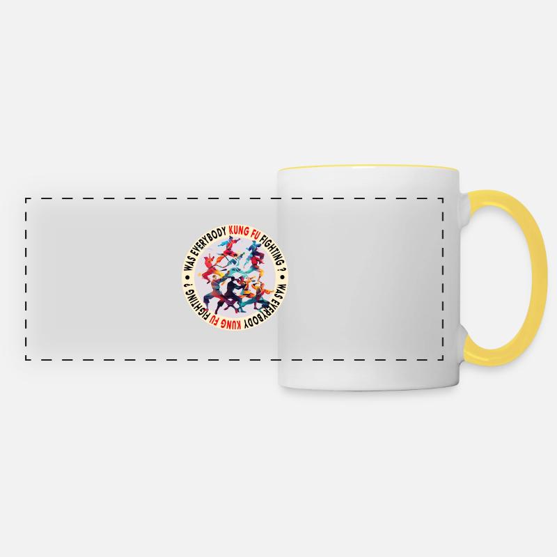 Kung Fu Fighting - Panoramic Mug - white/yellow
