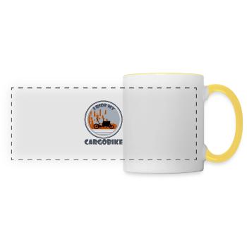 City Silhouette Cargo Bike - Panoramic Mug - white/yellow - Front