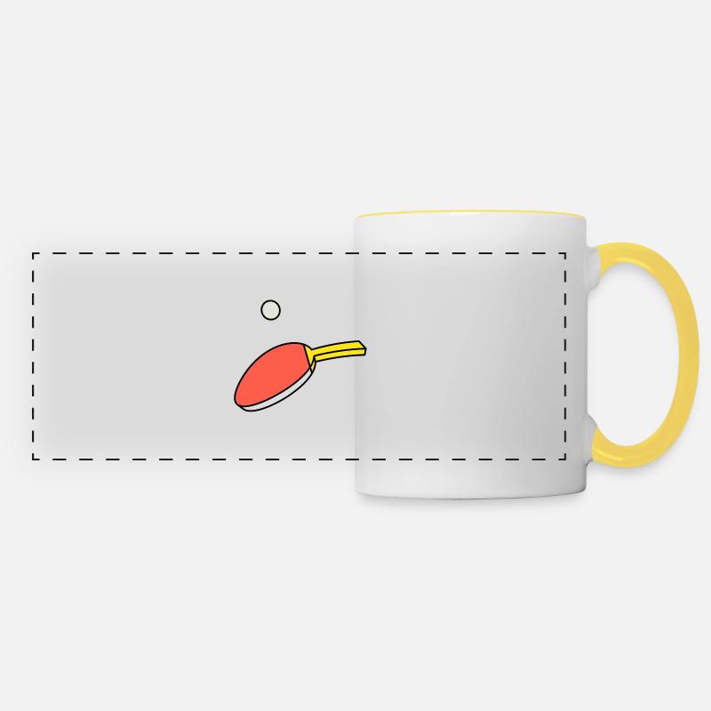 Ping Pong - Paddle & Ball - Panoramic Mug - white/yellow