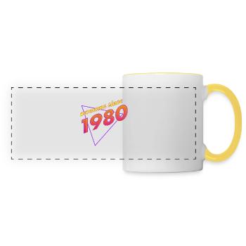 Rétro - Awesome since 1980 - Mug panoramique contrasté et blanc - blanc/jaune - Devant