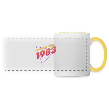 Rétro - Awesome since 1983 - Mug panoramique contrasté et blanc - blanc/jaune - Devant