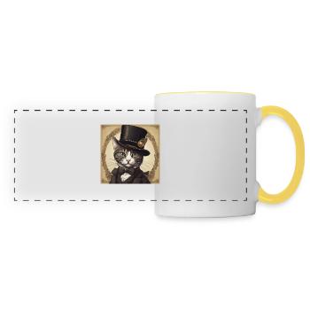 The Sophisticated Gentilchat - Panoramic Mug - white/yellow - Front