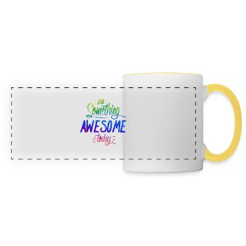 slogan illustration style art vector fashion graphics - Panoramic Mug - white/yellow - Front