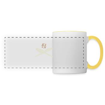 Baseball et batte - Mug panoramique contrasté et blanc - blanc/jaune - Devant