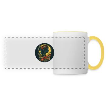 Mother and daughter in the moonlight - Panoramic Mug - white/yellow - Front