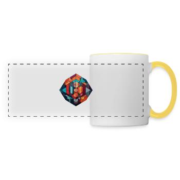 Formes géométriques - Mug panoramique contrasté et blanc - blanc/jaune - Devant