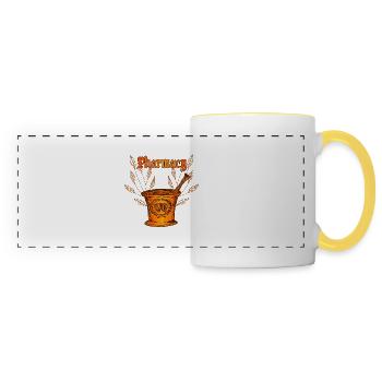 Mortier ancien - Mug panoramique contrasté et blanc - blanc/jaune - Devant