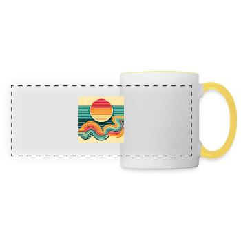 Sunset Retro 2 - Panoramatasse - Weiß/Gelb - Vorne