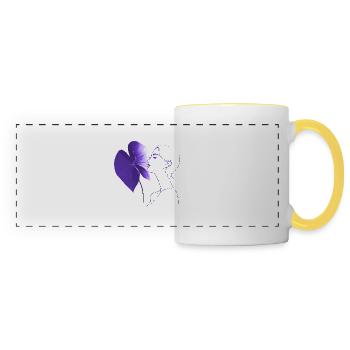 Flowers Women girl fashion design art female style - Panoramic Mug - white/yellow - Front