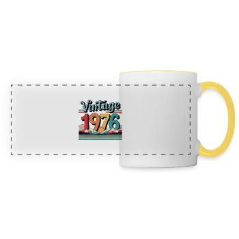 Vintage 1976 47 Year Old Birthday Gift Man Fe - Panoramic Mug - white/yellow - Front