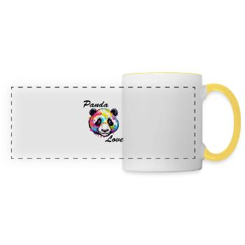 Panda / Animal / Zoo / Bamboo / Wild / Childlike - Panoramic Mug - white/yellow - Front