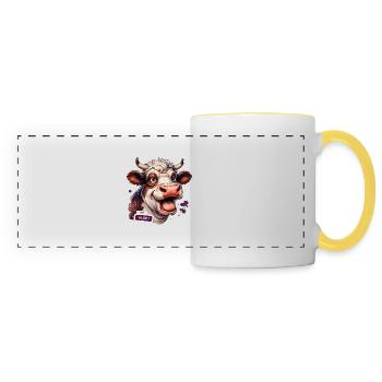 Cow funny all right - Panoramic Mug - white/yellow - Front