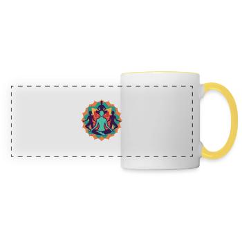 Asanas - Repos pour le corps et l’ - Mug panoramique contrasté et blanc - blanc/jaune - Devant