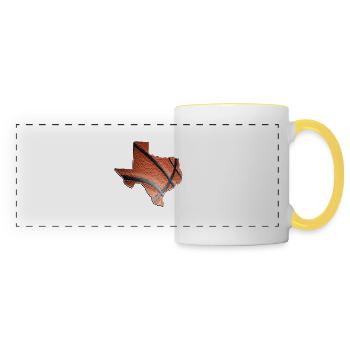 Carte du vrai basket-ball dans l’État du Texas - Mug panoramique contrasté et blanc - blanc/jaune - Devant