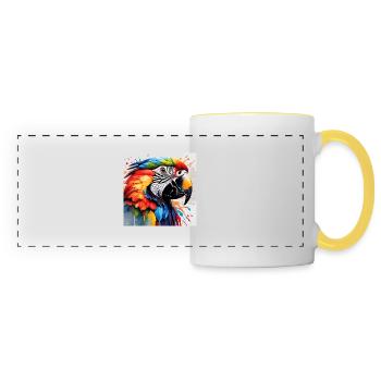 Parrot coloured - Panoramic Mug - white/yellow - Front