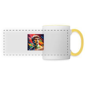 Michelangelo David coloured - Panoramic Mug - white/yellow - Front