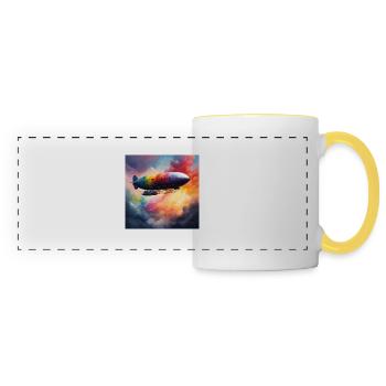 Zeppelin coloured - Panoramic Mug - white/yellow - Front