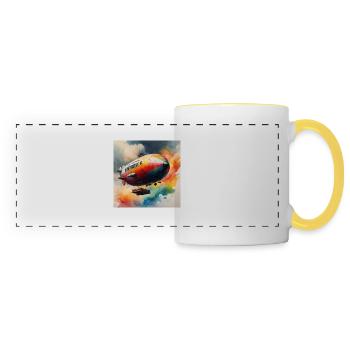 Zeppelin coloured - Panoramic Mug - white/yellow - Front