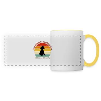 Retro Poodle - Panoramic Mug - white/yellow - Front