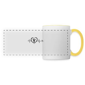 heartbeat letter Y - Panoramic Mug - white/yellow - Front