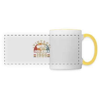 Vintage 1966 Legend Born - Mug panoramique contrasté et blanc - blanc/jaune - Devant