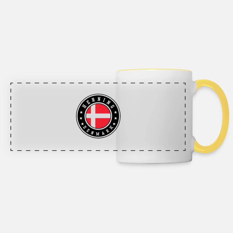 Herning Denmark - Panoramic Mug - white/yellow