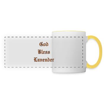 Que Dieu bénisse la lavande - Mug panoramique contrasté et blanc - blanc/jaune - Devant