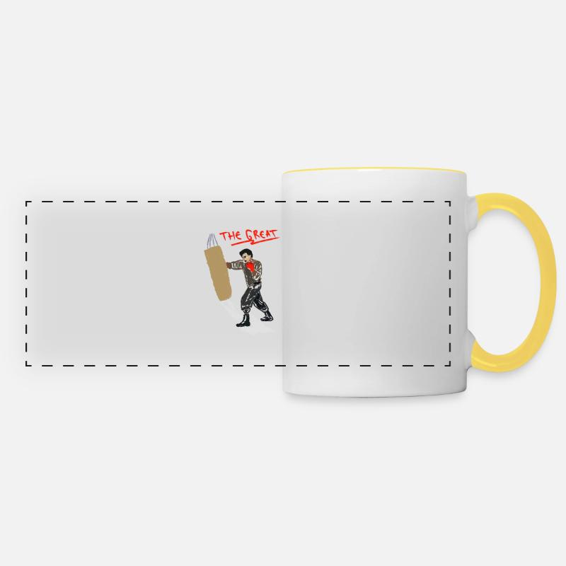 The great boxing - Panoramic Mug - white/yellow
