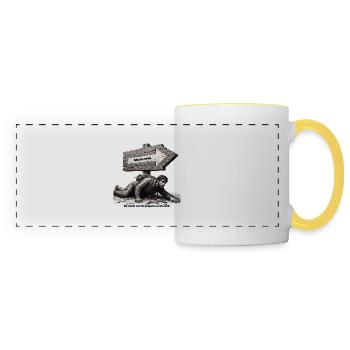 Vite le weekend ! - Mug panoramique contrasté et blanc - blanc/jaune - Devant