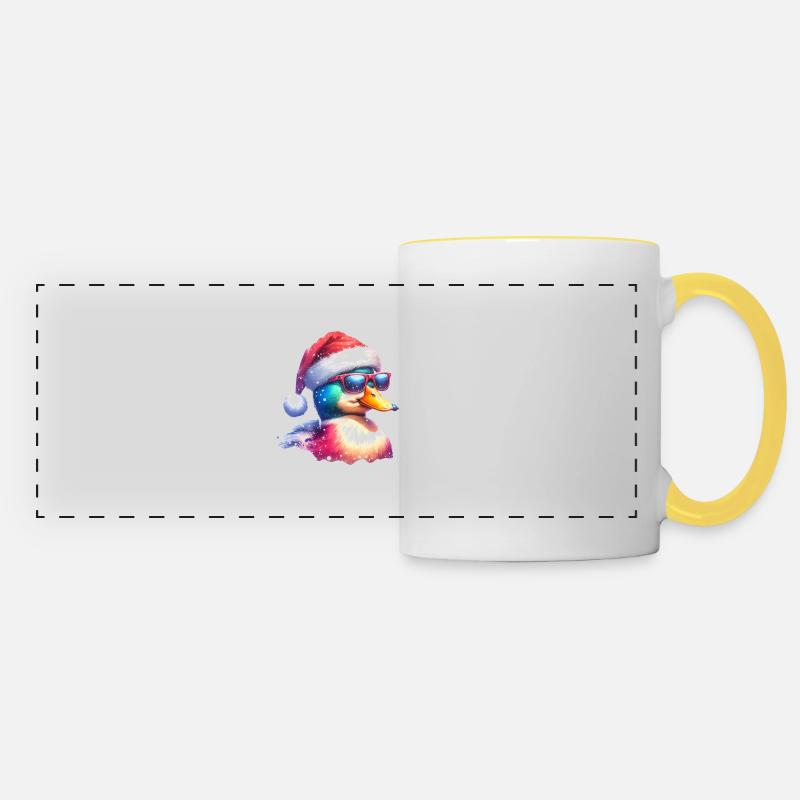 Mignon Cool Duck Noël - Mug panoramique contrasté et blanc - blanc/jaune
