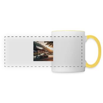JDM Temple - Mug panoramique contrasté et blanc - blanc/jaune - Devant