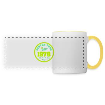 Père 1978 - Mug panoramique contrasté et blanc - blanc/jaune - Devant