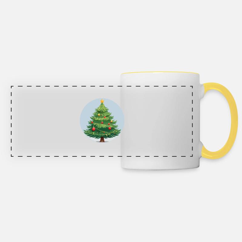 Christmas tree - Panoramic Mug - white/yellow
