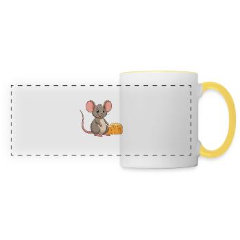 Souris - Mug panoramique contrasté et blanc - blanc/jaune - Devant