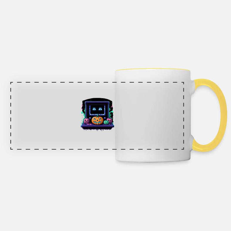 Games Ghost Ghost Halloween Pumpkin Bat - Panoramic Mug - white/yellow