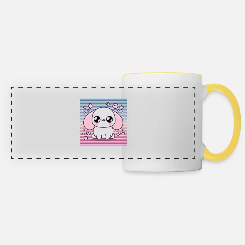 Design "Sweet Starry Paws" - Panoramatasse - Weiß/Gelb
