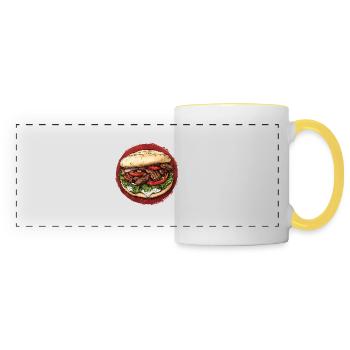 Herzhafter Döner mit frischen Zutaten - Panoramatasse - Weiß/Gelb - Vorne