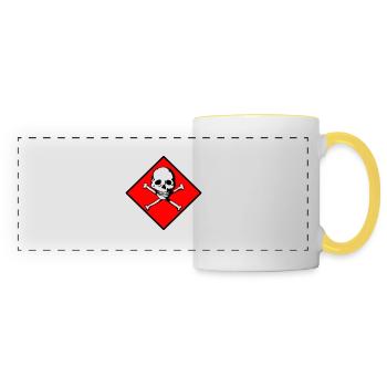 Skull and bones - Panoramic Mug - white/yellow - Front
